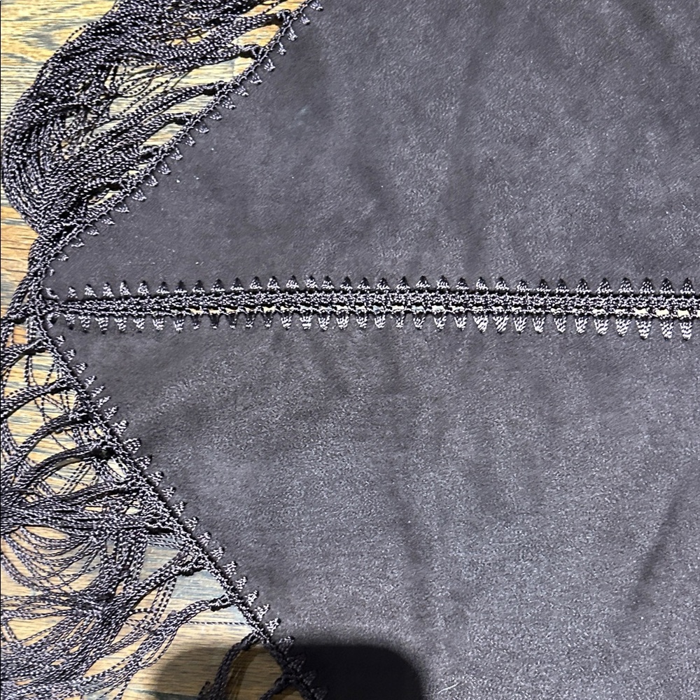 Preston & York Dark Brown Fringe Shawl - Picture 8 of 9